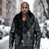 HEED NYC Men's Signature Embossed Leather Moto Jacket
