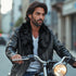 HEED NYC Men's Signature Embossed Leather Moto Jacket
