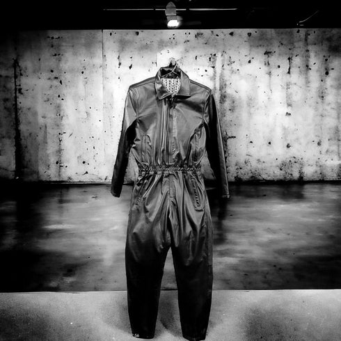 HEED NYC Men's Black Leather Jumpsuit