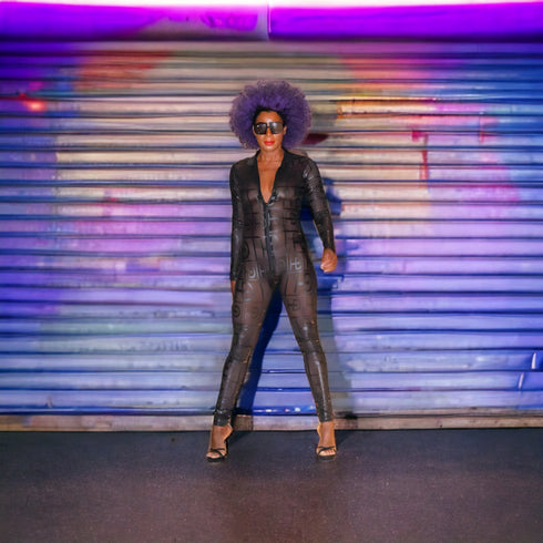 HEED NYC Women's Signature Black Tulle Jumpsuit