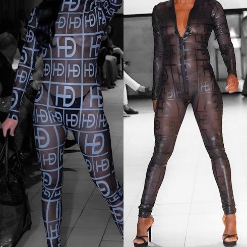 HEED NYC Women's Signature Black Tulle Jumpsuit