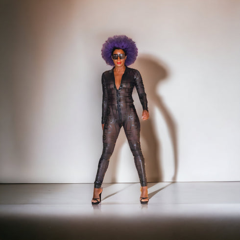 HEED NYC Women's Signature Black Tulle Jumpsuit