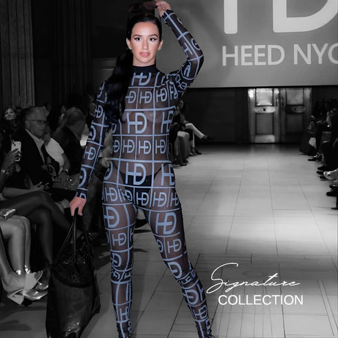 HEED NYC Women's Signature Black & White Tulle Jumpsuit