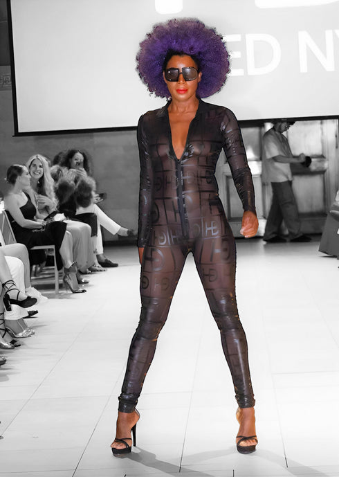 HEED NYC Women's Signature Black Tulle Jumpsuit