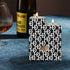 HEED DÉCORE WOODEN CANDLE HOLDER BLACK & WHITE MONOGRAM PRINT