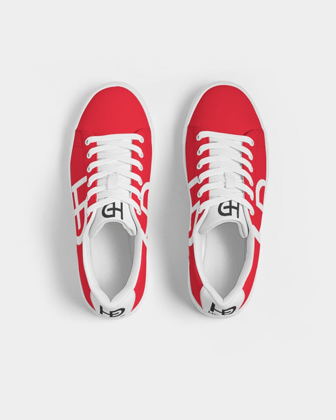 HEED NYC Men's Classic Cherry Red & White Vegan Leather Sneakers