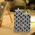 HEED DÉCORE WOODEN CANDLE HOLDER BLACK & WHITE MONOGRAM PRINT