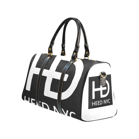 HEED NYC Classic Black & White Large Monogram Logo Large Duffle Bag