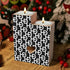 HEED DÉCORE WOODEN CANDLE HOLDER BLACK & WHITE MONOGRAM PRINT