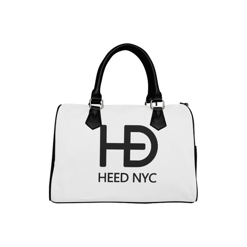 HEED NYC Classic White & Black Boston Bag
