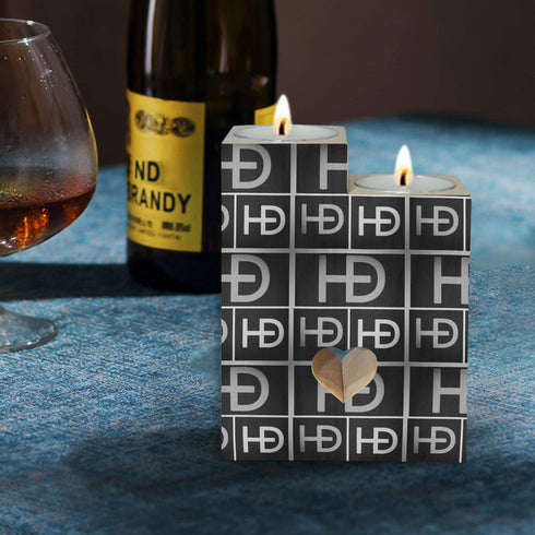 HEED DÉCORE WOODEN CANDLE HOLDER BLACK SIGNATURE