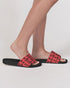HEED NYC Monogram Coral & Black Women's Slide Sandal