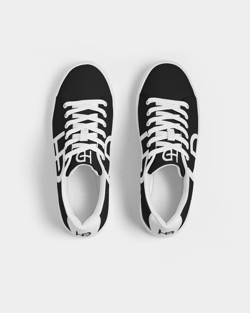 HEED NYC Women's Classic Black & White Vegan Leather Sneakers