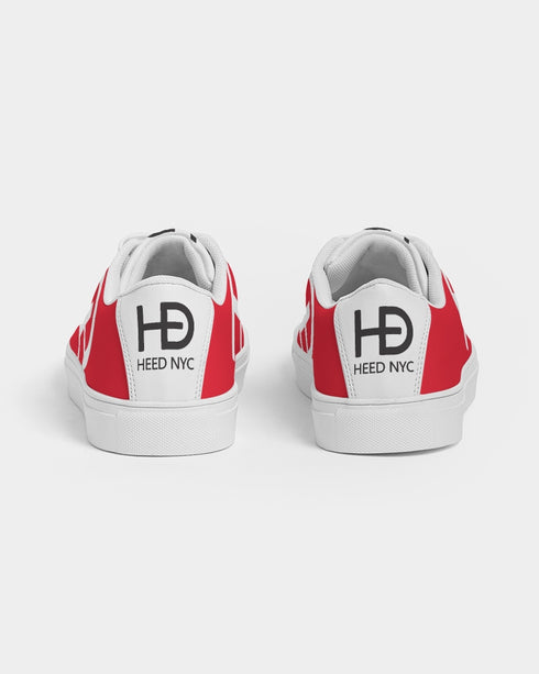 HEED NYC Men's Classic Cherry Red & White Vegan Leather Sneakers