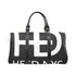 HEED NYC Classic Black & White Large Monogram Logo Large Duffle Bag