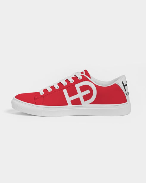 HEED NYC Women's Classic Cherry Red & White Vegan Leather Sneaker