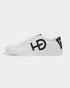 HEED NYC Women's Classic White with Black Heel Vegan Leather Sneaker