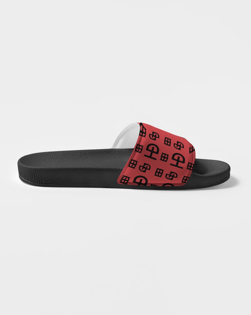 HEED NYC Monogram Coral & Black Women's Slide Sandal