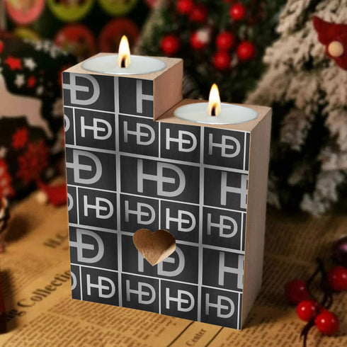 HEED DÉCORE WOODEN CANDLE HOLDER BLACK SIGNATURE