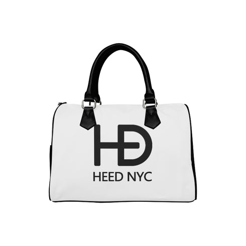 HEED NYC Classic White & Black Boston Bag
