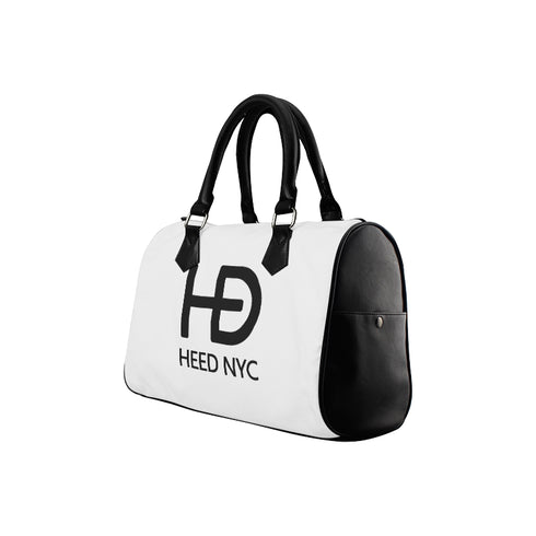 HEED NYC Classic White & Black Boston Bag