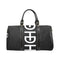 HEED NYC Classic Black & White Mid Multi-Logo Large Duffle Bag