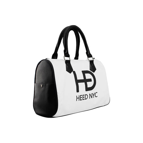 HEED NYC Classic White & Black Boston Bag