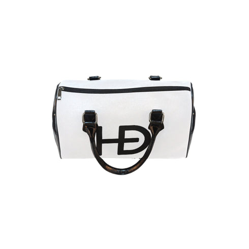 HEED NYC Classic White & Black Boston Bag