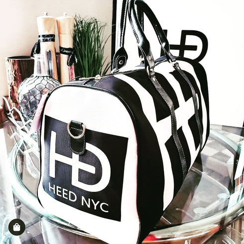 HEED NYC Men's White & Black Sneaker & Mini Duffle Bag Combo
