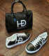 HEED NYC Women's Classic Black & White Vegan Leather Sneakers