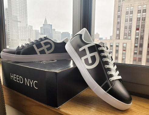 HEED NYC Women's Black & White Sneaker & Mini Duffle Bag Combo