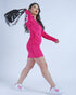 HEED NYC Classic Women's Hot Pink & White Track Dress