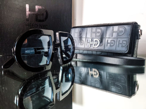 HEED NYC Luxury Black Frame "Blue Tint" Eyewear