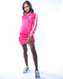 HEED NYC Classic Women's Hot Pink & White Track Dress