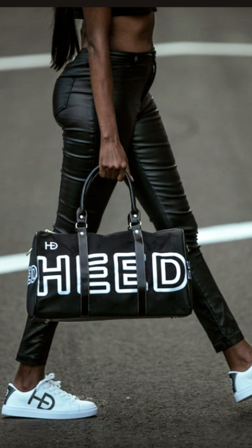 HEED NYC Women's White & Black Sneaker & Mini Duffle Bag Combo