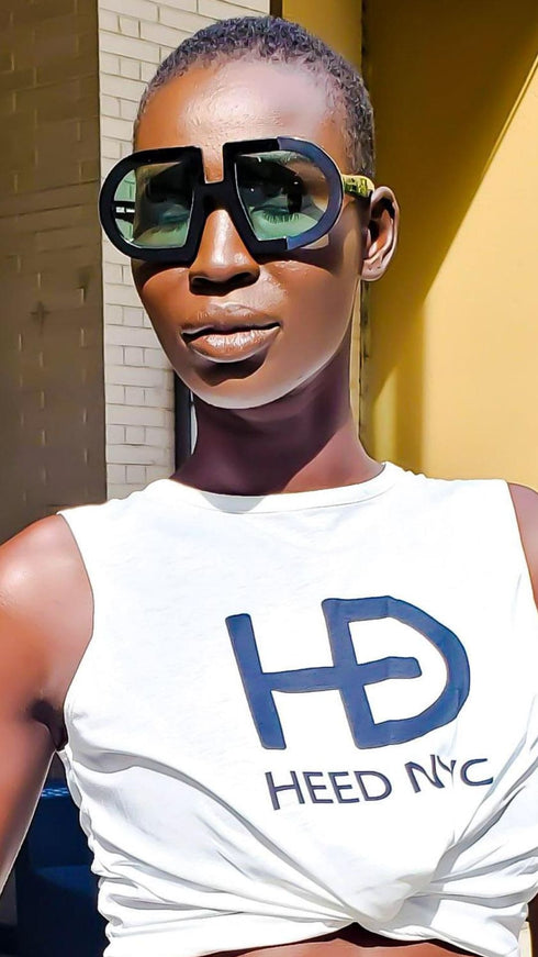 HEED NYC Luxury Black Frame "Green Tint" Eyewear