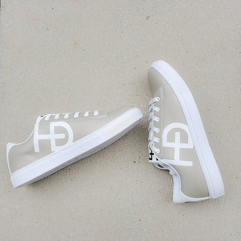 HEED NYC Men's Classic Champagne Gray Vegan Leather Sneakers