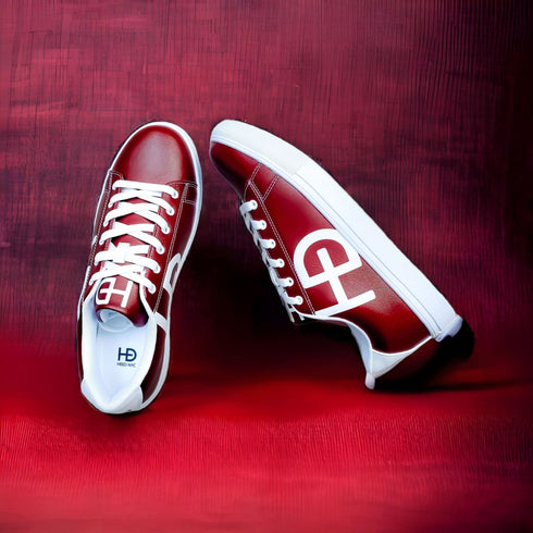 HEED NYC Men's Classic Red Wine Vegan Leather Sneaker