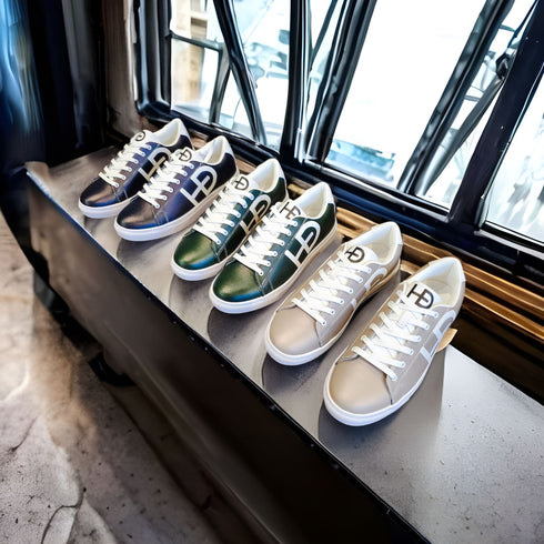 HEED NYC Women's Classic Forest Green Vegan Leather Sneaker