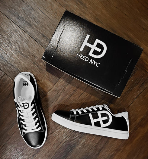 HEED NYC Men's Classic Black & White Vegan Leather Sneaker