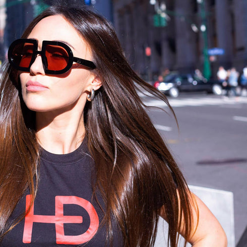 HEED NYC Luxury Black Frame "Rose Tint" Eyewear