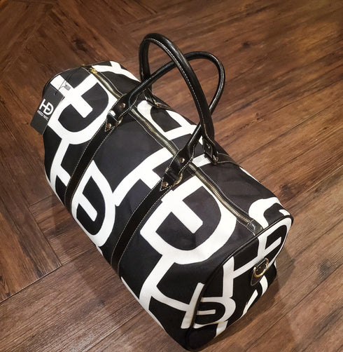 HEED NYC YAYA Black & White Large Logo Mini Duffle Bag