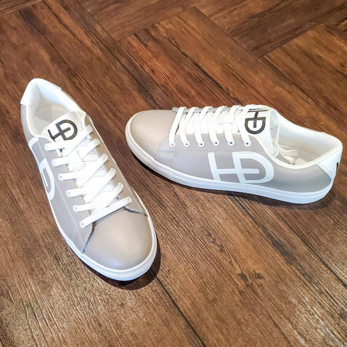 HEED NYC Men's Classic Champagne Gray Vegan Leather Sneakers