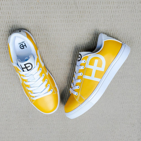 HEED NYC Women's Cab Yellow Vegan Leather Sneaker