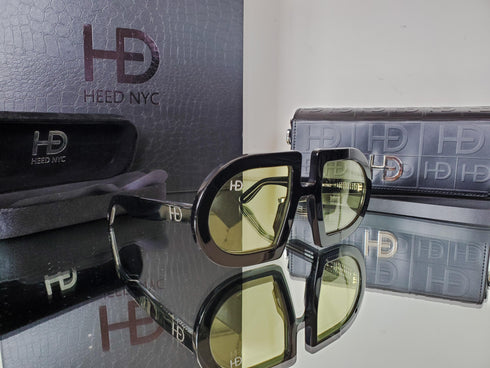 HEED NYC Luxury Black Frame "Yellow Tint" Eyewear
