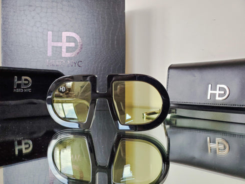 HEED NYC Luxury Black Frame "Yellow Tint" Eyewear