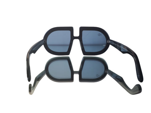 HEED NYC Luxury Black Frame "Blue Tint" Eyewear