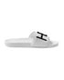 HEED NYC Men's Faux Leather White Slide Sandals