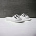HEED NYC Men's Faux Leather White Slide Sandals