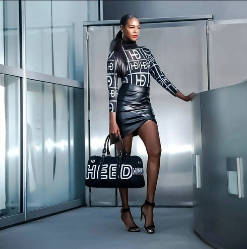 HEED NYC OTL Black & White Mini Duffle Bag
